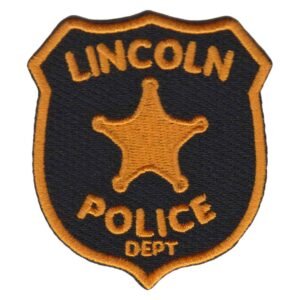 Lincoln Police Patch orange border