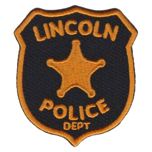 Lincoln Police Patch orange border